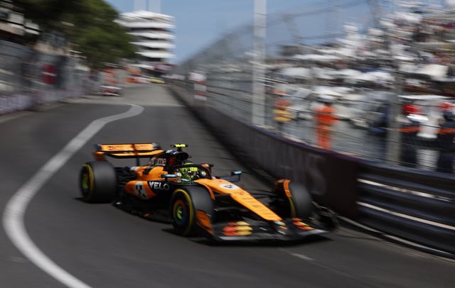 FILE PHOTO:Formula One F1 - Monaco Grand Prix - Circuit de Monaco, Monaco - May 25, 2025 McLaren's Lando Norris in action REUTERS/Stephanie Lecocq/File Photo
