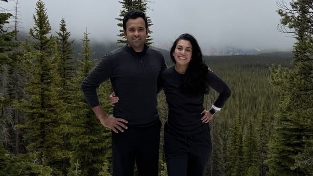 Vivek Ramaswamy posted a photo with his wife Apoorva on their 10th wedding anniversary.