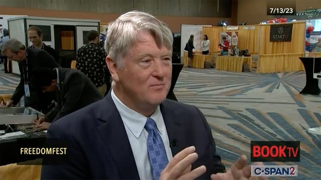 This still from 2023 shows Floyd Brown at FreedomFest, an annual libertarian conference, in Memphis, Tennessee.