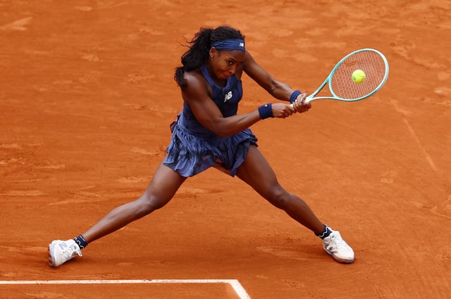 Tennis - French Open - Roland Garros, Paris, France - May 29, 2025 Coco Gauff of the U.S. in action during her second round match against Czech Republic's Tereza Valentova REUTERS/Lisi Niesner