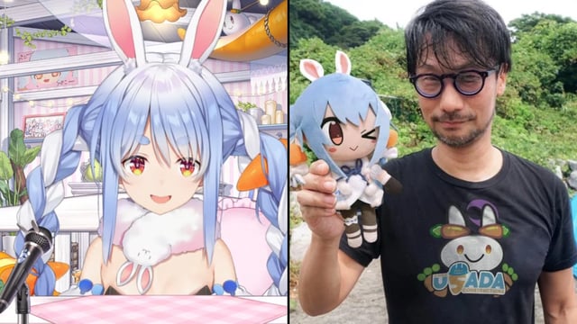 Hideo Kojima with Death Stranding 2 character Usada Pekora