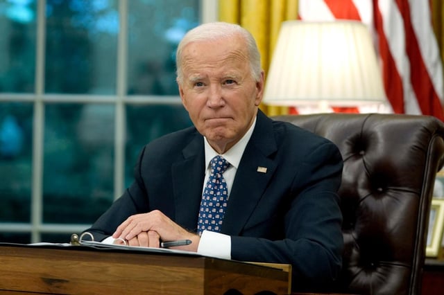 FILE – President Joe Biden speaks from the Oval Office of the White House in Washington, Sept. 30, 2024.