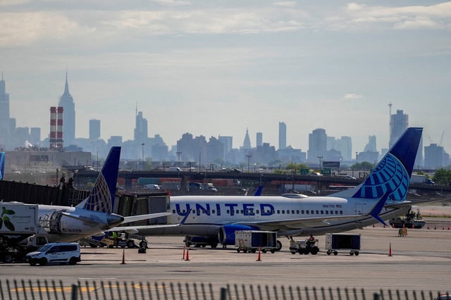 FILE PHOTO: United Airlines planes are seen at the tarmac at Newark International Airport in Newark, New Jersey, U.S., May 7, 2025.