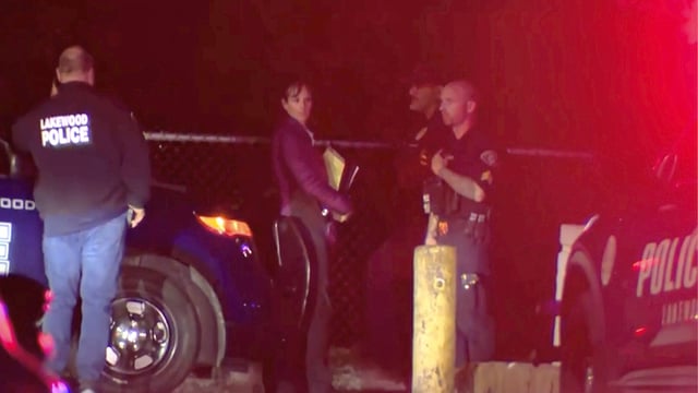 Police working at the scene of a shooting at Harry Todd Park in Lakewood, Washington, on Wednesday, May 28, 2025.