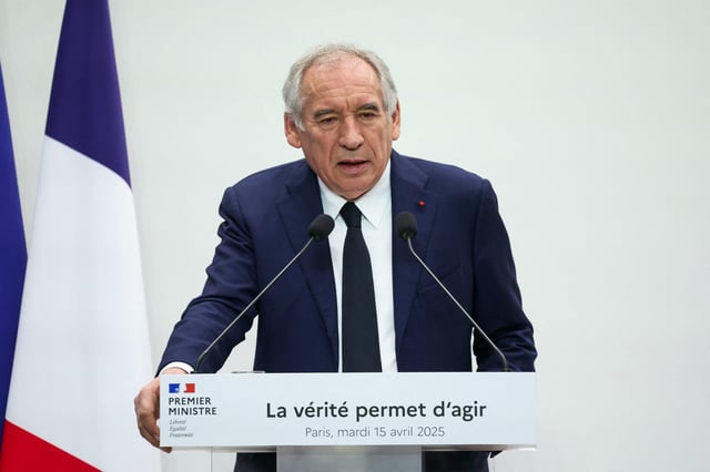 François Bayrou lors de la conférence sur les finances publiques tenue le 15 avril pour mettre en garde contre le péril de la dette.