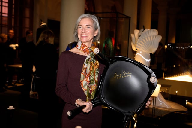 Nobel laureate in Chemistry 2020, Jennifer Doudna of the US, holds a chair that she signed at the Nobel Prize Museum in Stockholm, Sweden, December 6, 2022. TT News Agency/Jessica Gow via REUTERS/File Photo