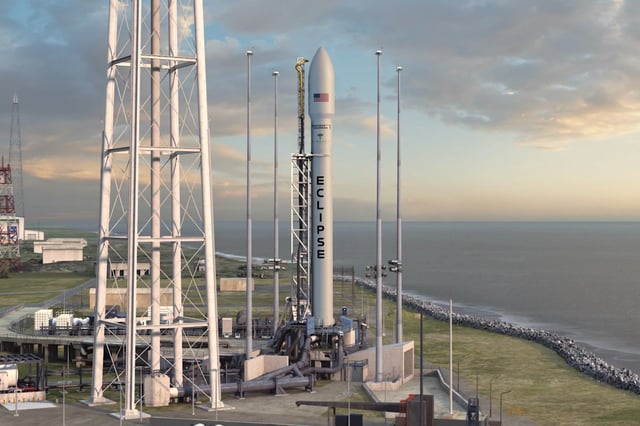 This rendering shows the Eclipse rocket being developed by Firefly Aerospace with Northrop Grumman. (Courtesy/Firefly Aerospace and Northrop Grumman)