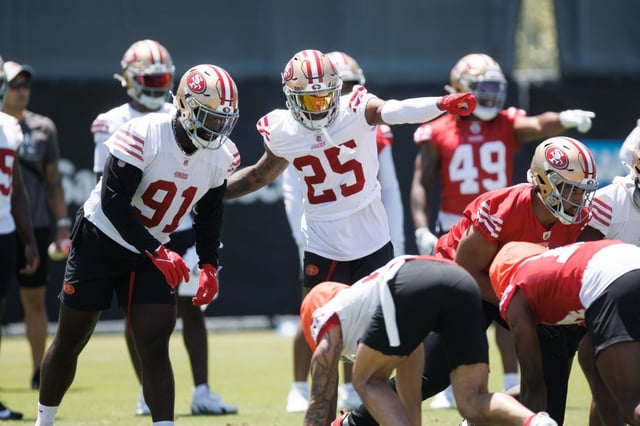 San Francisco 49ers safety Jason Pinnock (25) takes part in a practice on Thursday, May 29, 2025, in Santa Clara, Calif. (Dai Sugano/Bay Area News Group)