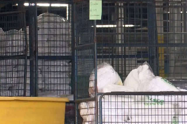 Linens outside Alsco Uniforms in Shreveport, La.