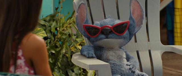 Stitch sporting red sunglasses in the live-action remake of &#39;Lilo &amp; Stitch.&#39;