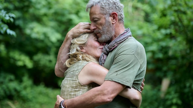 Gillian Anderson and Jason Isaacs in The Salt Path. Image: Kevin Baker/Black Bear