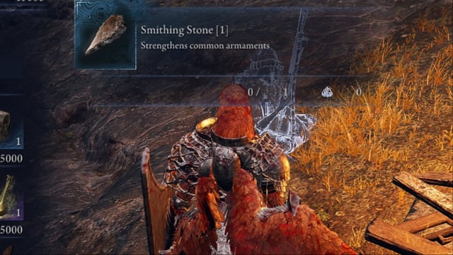 A screenshot featuring a Smithing Stone in Elden Ring Nightrein.