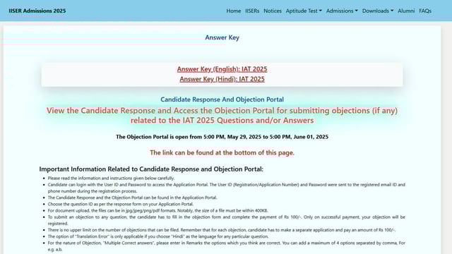 IISER IAT Answer Key 2025 Objection Window Open at iiseradmission.in, Here’s How to Apply  | Image: File Photo