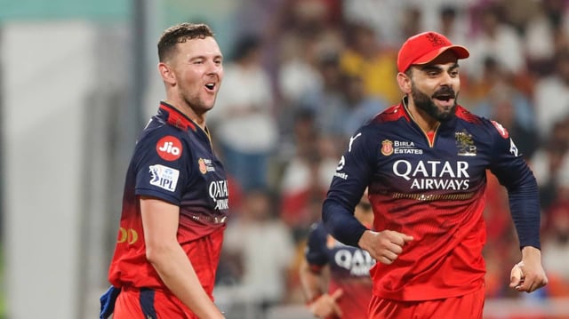 Josh Hazlewood and Virat Kohli | Image:  AP 