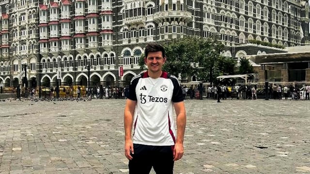 Harry MAguire was in Mumbai on Thursday