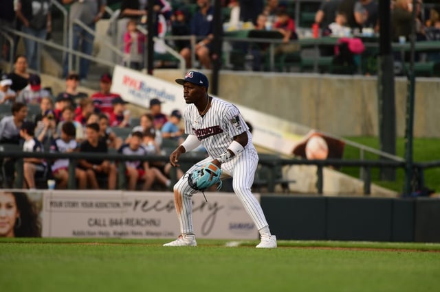 Jazz Chisholm during his rehab assignment with Double-A Somerset Patriots.