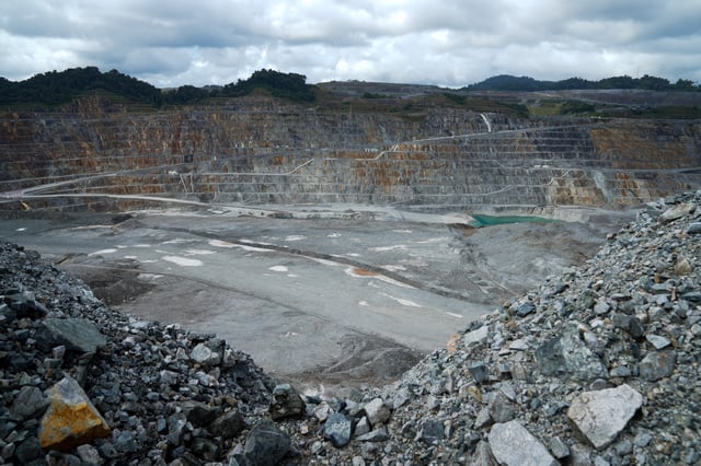A view of the Cobre Panama mine of Canada's First Quantum Minerals, one of the world's largest open-pit copper mines, which was forced to shut down after Panama's top court ruled that its contract was unconstitutional, following nationwide protests opposed to its continued operation, during a media tour, in Donoso, Panama, March 21, 2025. REUTERS/Enea Lebrun/File Photo