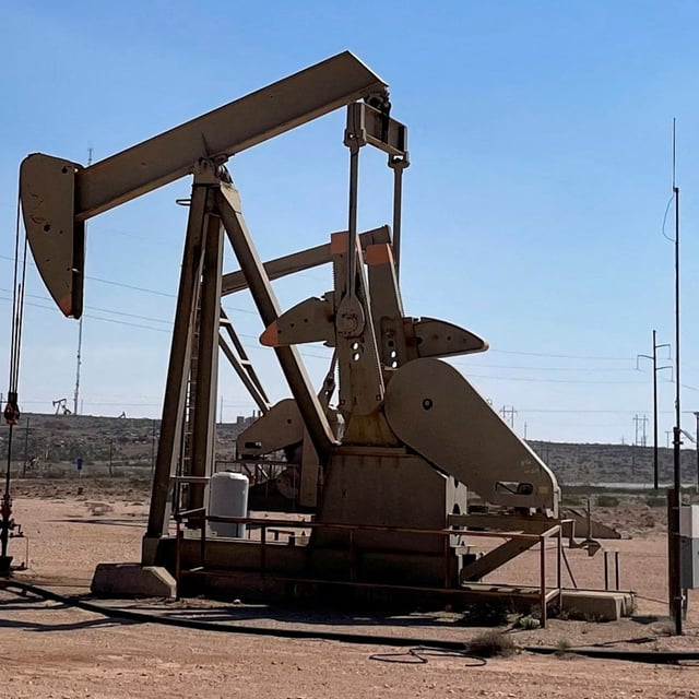 An oil pumpjack in New Mexico in 2023. Oil prices were stable on Friday, but on track to decline for a second consecutive week.