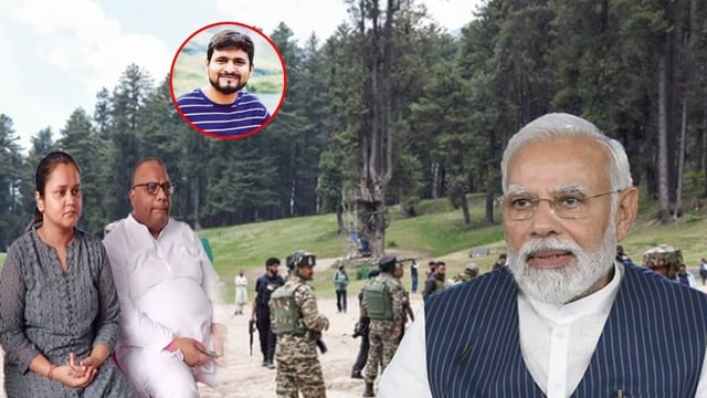 PM Modi meets family of Pahalgam terror attack victim Shubham Dwivedi | Image: ANI, X, Republic
