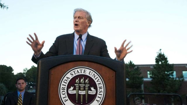 John Thrasher, the former president of Florida State University and a longtime state lawmaker, died Friday morning, his family said in a statement. He was 81. (Mark Wallheiser/Getty Images)