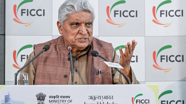 File photo of screenwriter and lyricist Javed Akhtar speaks during the World Intellectual Property Day 2025 celebrations in New Delhi.