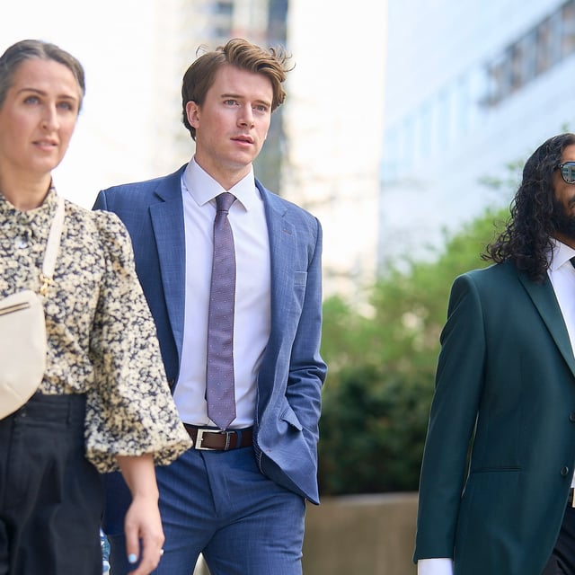 Carter Hart is being cross-examination by Crown prosecutor Meaghan Cunningham on Friday. Mr. Hart leaves the courthouse in London, Ont. on May 2.