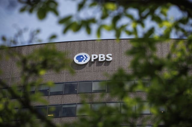 The Public Broadcasting Service (PBS) headquarters is seen on May 2, 2025 in Arlington, VA.