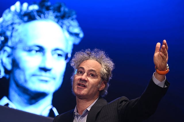 Palantir co-founder and CEO Alex Karp during the Hill & Valley Forum at the  Capitol Visitor Center Auditorium on April 30, 2025. 