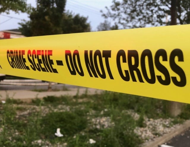 Crime scene tape webstock day outside new york staten island web stock