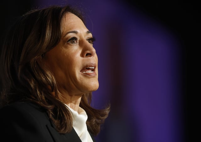 Former Vice President Kamala Harris speaks during the Emerge 20th Anniversary Gala at the Palace Hotel on April 30, 2025 in San Francisco, California.