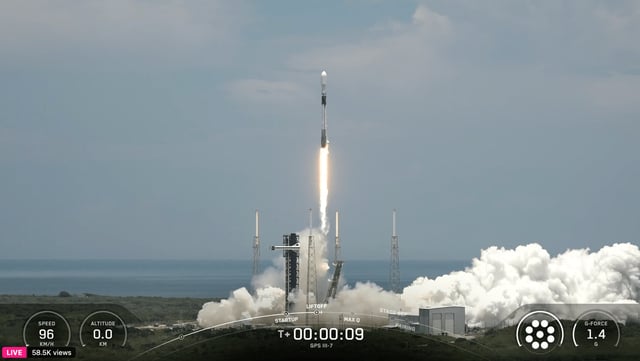 A SpaceX Falcon 9 lifted off from Cape Canaveral Space Force Station May 30, 2025, carrying the GPS III SV-08 satellite. Credit: SpaceX