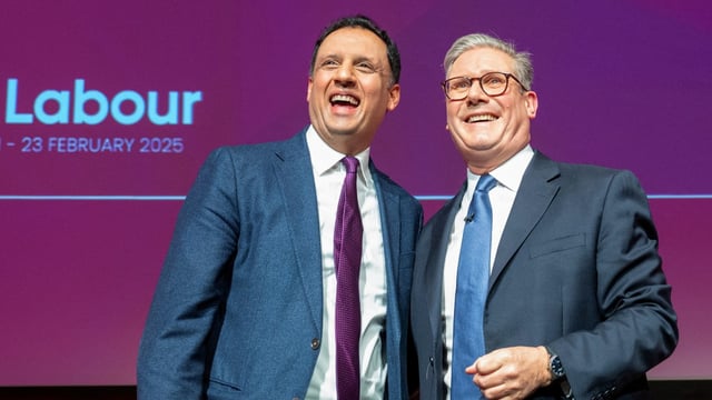 Sir Keir Starmer with Anas Sarwar, the leader of Scottish Labour. Sources loyal to Sarwar say claims that Labour is certain to fall behind Reform are misguided