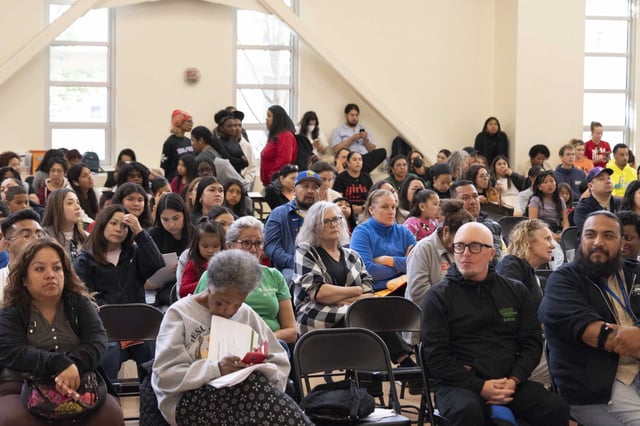 The Oakland Unified School District Board of Directors meeting on May 14. An interim superintendent for Oakland schools was announced Friday.