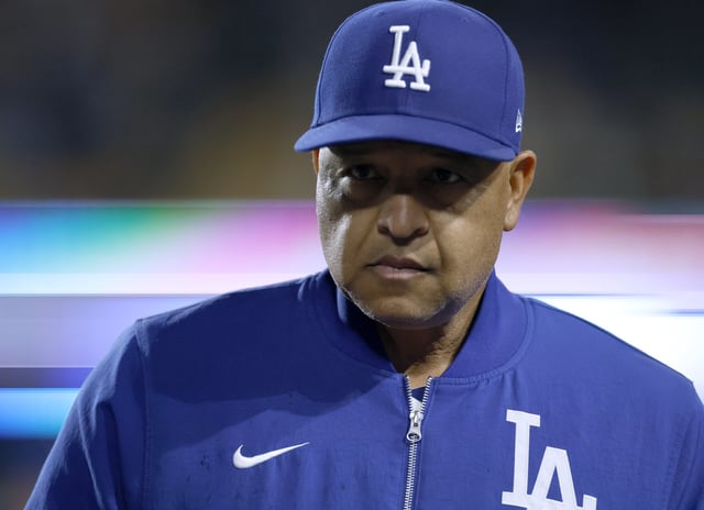 LOS ANGELES, CALIFORNIA - MAY 14: Manager Dave Roberts #30 of the Los Angeles Dodgers during a 9-3 win over the Athletics at Dodger Stadium on May 14, 2025 in Los Angeles, California.
