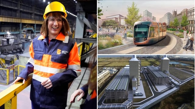 Projects such as a West Yorkshire tram system (top right) and a carbon capture project in Humberside could receive additional funding