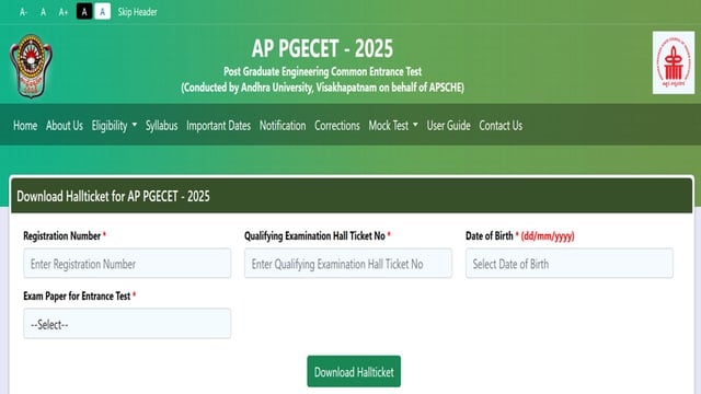 AP PGECET Hall Ticket 2025 released at cets.apsche.ap.gov.in, download link here