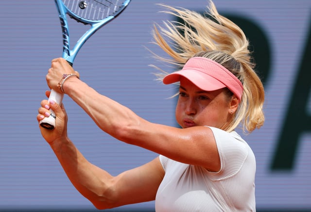 Tennis - French Open - Roland Garros, Paris, France - May 31, 2025 Kazakhstan's Yulia Putintseva in action during her third round match against Russia's Mirra Andreeva REUTERS/Denis Balibouse