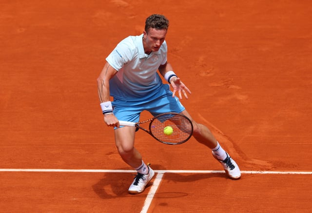 Tennis - French Open - Roland Garros, Paris, France - May 31, 2025 Czech Republic's Jiri Lehecka in action during his third round match against Italy's Jannik Sinner REUTERS/Denis Balibouse
