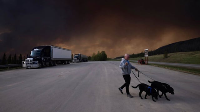 Der Himmel schwarz: So viele Waldbrände hat Kanada selten gleichzeitig erlebt. Gefährliche Waldbrände verdunkeln mittlerweile auch in Kanadas westlichster Provinz British Columbia den Horizont
