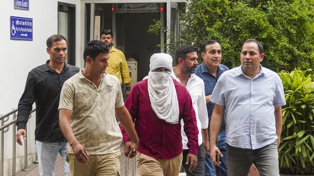 Hasin, a man arrested on charges of espionage, was taken back to custody after he was produced at Patiala House Court
