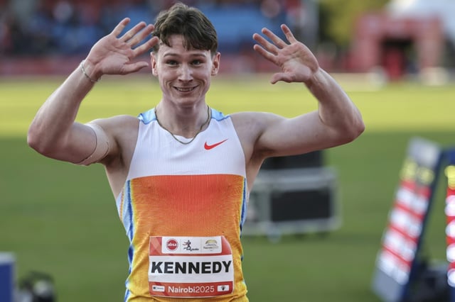 Lachlan Kennedy set a new personal best in the 100m at the Kip Keino Classic