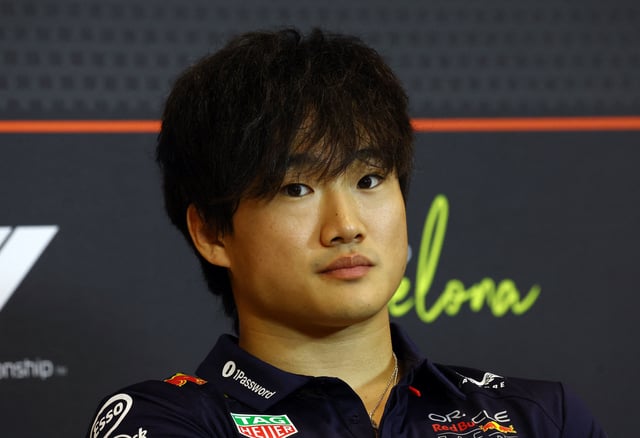Formula One F1 - Spanish Grand Prix - Circuit de Barcelona-Catalunya, Barcelona, Spain - May 29, 2025 Red Bull's Yuki Tsunoda during the press conference ahead of the Spanish Grand Prix REUTERS/Albert Gea