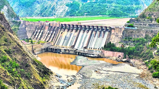 All gates of Salal Dam on the Chenab River were closed following suspension of the Indus Waters Treaty in May. (PTI)