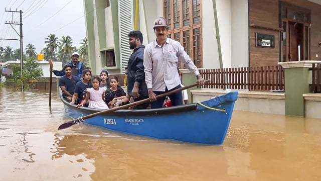 Premises of a house is inundated with floodwater after heavy rainfall, in Mangaluru, Karnataka, Friday, May 30, 2025. 