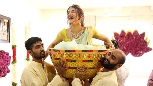 Sreeleela's fans wondered if she was getting married as she posted these festive photos on Instagram.