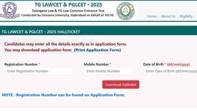 TS LAWCET, PGLCET Admit Card 2025 is out at lawcet.tgche.ac.in. The direct link is given here, 
