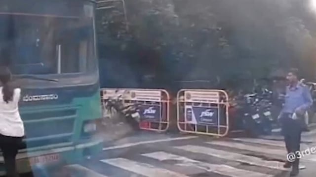 The bus driver in Bengaluru tried running over a woman following an argument. 