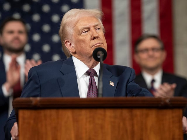Donald Trump bei einer Rede im US-Kongress am 4. März 2025