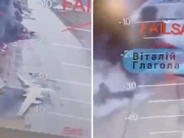 Bei einer Operation des ukrainischen Sicherheitsdienstes (SBU) sind am Sonntag laut Angaben mehr als 40 russische Bomber zerstört worden. Videos zeigen brennende Flugzeuge. 