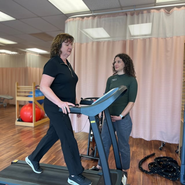 Terri Swain-Collins and Alison MacDonald, a registered physiotherapist who worked with her during participation in the CO.21 Challenge, a trial for colon cancer patients.